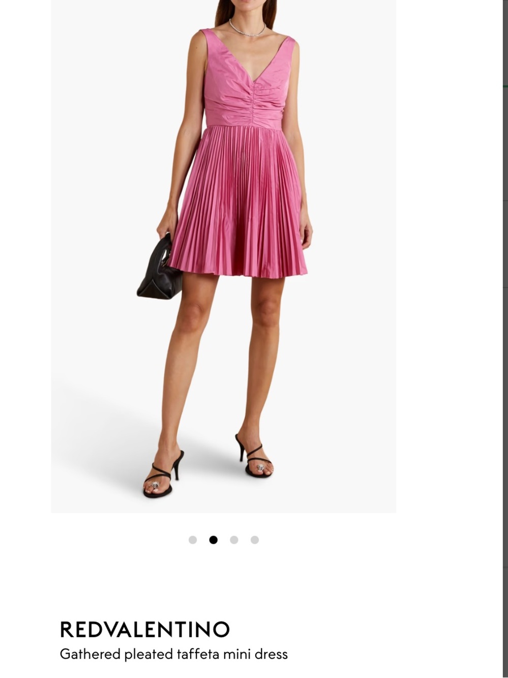 NWT ❤️ REDValentino Pink Pleated Taffeta Mini Dress ❤️ Size 46/L/10